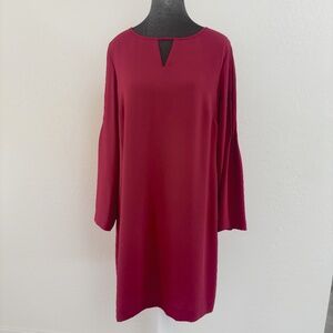 Ann Taylor Raspberry Shift Dress with Bell Sleeves. Size 12P.